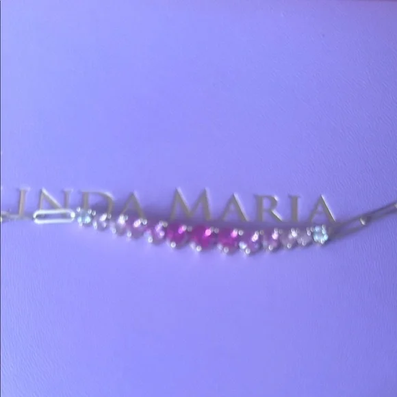 New Melinda Maria Gold and Pink Sapphire Ombre Necklace - Picture 3 of 3